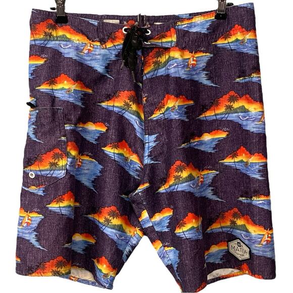 Aloha Board Shorts Mens 30‎ Swim Trunks Surf Tropical Vacation Beach Hawaiian - Picture 11 of 11